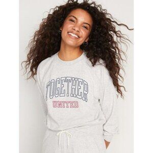 Old Navy Together United Gray Embroidered French-Terry Sweatshirt 4X